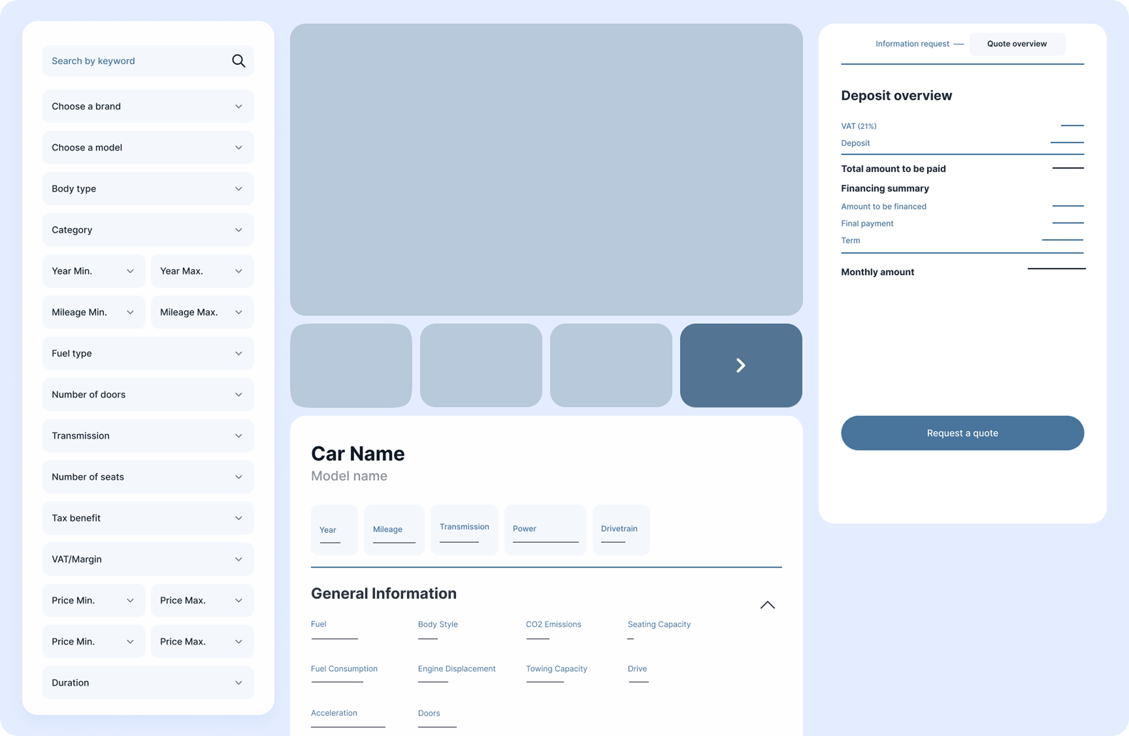 Dealer inventory interface